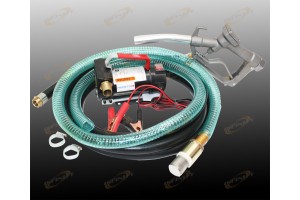 12V Diesel Kerosene Fuel Transfer Direct Current Pump Kit With Nozzle & 12' Hose